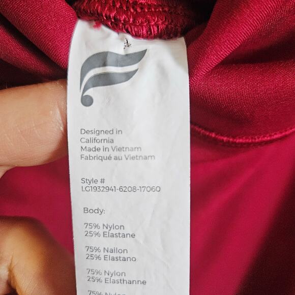 Fabletics Women's XL Motion 365 Leggings Merlot Red Strappy Back Athletic Gym - Picture 7 of 8